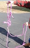 Pink Rope Type Sidepull Bridle & Reins Bitless Bridle