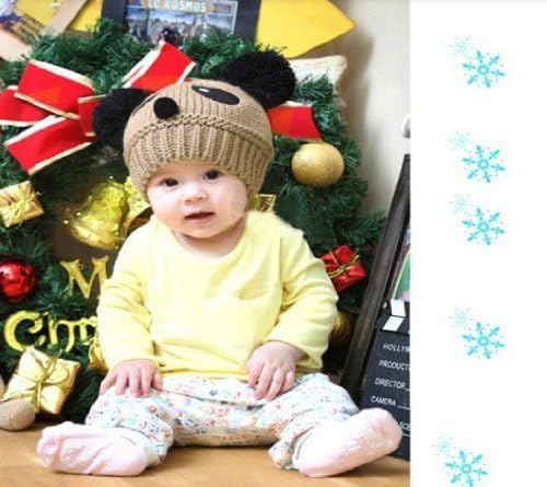 Amcctvshop 1pc Fashion Cute Baby Kids Girls Boys Stretchy Warm Winter Panda Cap Hat Beanie (Rice) by amcctvshop