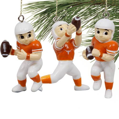 Texas Longhorns 3-Pack Football Player Ornaments