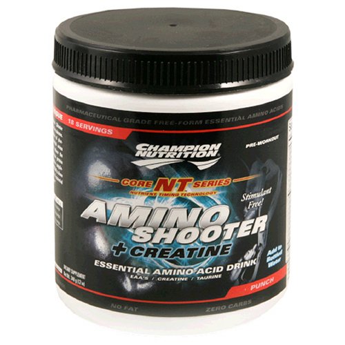 Buy Champion Nutrition Amino Shooter Essential Amino Acid Drink Plus Creatine, Punch, 12-Ounce Tub by Champion Nutrition