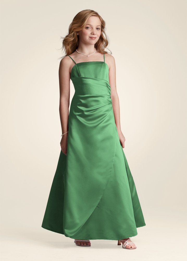 David's Bridal Bridesmaid Dresses Long Satin Ball Gown with Side