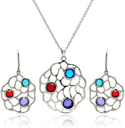 Brass Cubic Zirconia Necklace Set
