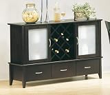 Contemporary Style Cappuccino Finish Wood Server Wine Storage
