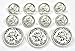 Antique Silver Finished ~LION CREST~ 11-Piece PREMIUM DESIGNER GRADE METAL FASHION BUTTON SET For Mens Highend Single Breasted Sport Coats & Blazers METALBLAZERBUTTONS.COM