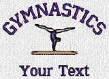 Personalized custom embroidered gymnastics design on t-shirt
