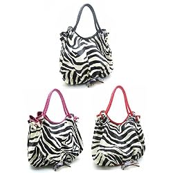 Set A Shopping Price Drop Alert For X-Large Zebra Print Leather Lk Urban Hobo Handbag