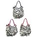 X-Large Zebra Print Leather Lk Urban Hobo Handbag