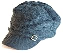 Black Knitted Newsboy Cab Driver Hat with side buckle