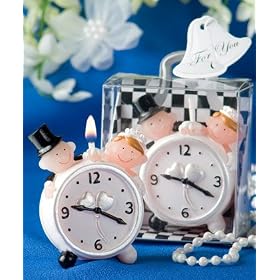 Set of 48 Time to Love Collection bride and groom clock candle