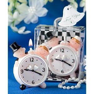 Set of 48 Time to Love Collection bride and groom clock candle