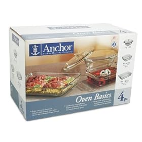 Anchor Hocking Oven Basics 4-Piece Oven Set, Crystal Clear by Anchor Hocking
