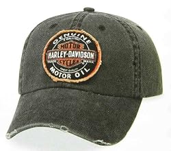 Harley-Davidson&reg; Men's Genuine Oil Patch Cap / Hat. 100%. Adjustable, distress style. 99492-07V