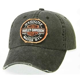 Harley-Davidson® Men's Genuine Oil Patch Cap / Hat. 100%. Adjustable, distress style. 99492-07V