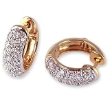 1 Carat Diamond Hoop Earrings in Yellow Gold (with Safety Lock)
