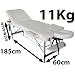 LIGHTWEIGHT PROFESSIONAL MAYFAIR ALUMINIUM 11Kg - CREAM 3-SECTION PORTABLE MASSAGE TABLE COUCH BED SPA WITH FREE MASSAGE TABLE COVER 5cm/2"HIGH DENSITY F0AM