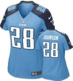 Chris Johnson Women's Jersey: Home Blue Game Replica #28 Nike Tennessee Titans Women's Jersey