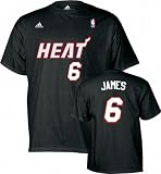 adidas Miami Heat LeBron James Black Net Player T-shirt Large