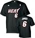 adidas Miami Heat LeBron James Black Net Player T-shirt (X-Large)