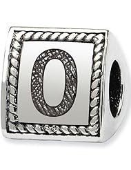 Reflection Beads Silver Number 0 Three Sided Number Block Bead