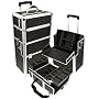 Pro Black Rolling Aluminum Makeup Case w/ Dividers