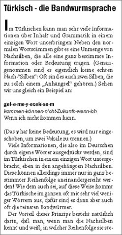 Kauderwelsch, Türkisch Wort für Wort