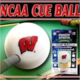 Wisconsin Badgers NCAA Logo Billiards Pool Cue Ball w/ Wood Display Stand
