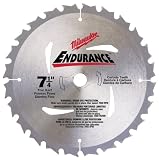 Milwaukee 48-40-4116 Endurance 7-1/4-Inch 16 Tooth ATB Thin Kerf Framing and Ripping Saw Blade with 5/8-Inch and Diamond Knockout Arbor