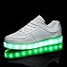 KALEIDO Unisex USB Charging 7 Colors LED Sport Shoes Flashing Fashion Sneakers Light Up Sport Shoes (9.5 B(M) US Women/6.5 D(M) US Men, White)