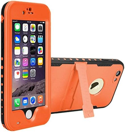 iPhone 6 Waterproof Shockproof Dirtproof Snowproof Triple Layer Kick-Stand Armor Case (Orange)