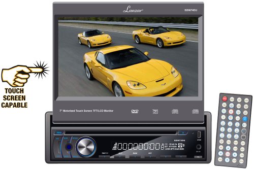 Lanzar SDIN74DU 7-Inch Motorized Touch Screen TFT/LCD Monitor with DVD/CD/MP3/MP4/AM/FM Player