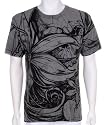 "JiPPiJ" All Over Big Flower Discharge Screen Printed Cotton Adult Mens Fashion T-Shirt - Sale !