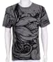 All Over Big Flower Discharge Screen Printed Cotton Adult Mens Fashion T-Shirt - Sale !