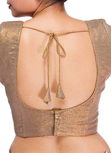 Pratami Silk Plain Saree Blouse (Puc118A _Brown)