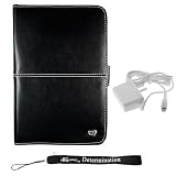 Barnes & Noble Nook E-Reader Kroo Case Protective Melrose with Pen and Notepad Storage + Includes a 4-Inch eBigvalue Determination Hand Strap + Rapid Home Wall Charger White