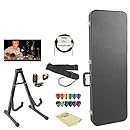 Electric Guitar Accessory Pack with Hard Case, Stand, Strap, Cable, Online Lesson, Pick Holder, Tuner, Cloth and Picks