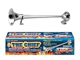 Wolo Model  846 The Chief Chrome Plated Single Trumpet Air Horn, Sputtering Emergency Sound - Requires An On Board Air System