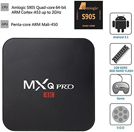 Generic MXQ Pro TV Box Android Amlogic S905 Kodi Full Loaded Android 5.1 Quad Core1G/8G 4K for Google Streaming Media Players with WiFi HDMI