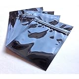 50 (3.5x4.25) Black Zip Lock Foil Bags Pouches