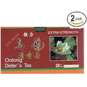 Pretty Lotus Extra Strength Oolong (Wu Long) Dieter's Tea Twin Pack - 2x 20 Tea Bags (2x 2.12 Oz)