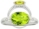 2.02 cttw Genuine Peridot Ring - 14kt White or Yellow Gold LIFETIME WARRANTY