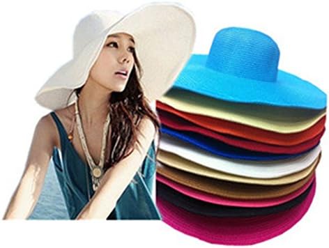 Casualfashion Womens Folding Big Floopy Brim Sun Protective Beach Hat Cap Visor (Black)