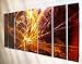 Metal Wall Hanging  Handsanded Finish with Modern Painting on Metal!