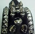 22 Inch Black Leather Spiked / Studded Dog Collar