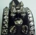24 Inch Black Leather Spiked / Studded Dog Collar