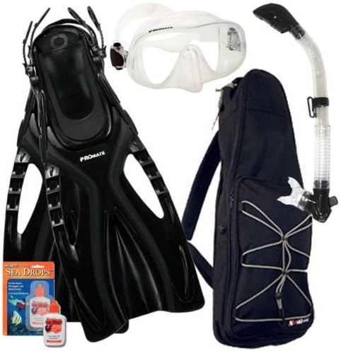 Frameless Mask Dry Snorkel Fins Bag Dive Gear Gift Set