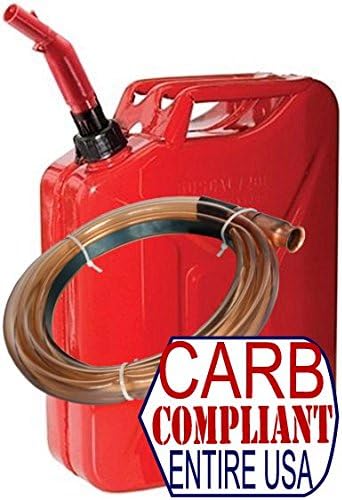 WEDCO 5 Gallon Gas CAN (CARB compliant all 50 states) with Self-Priming Fuel Siphon