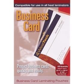 QuikFinish 11015 Business Card Laminating Pouches for hot laminators, 5 mil thickness,... by Banner American