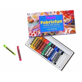 Pentel fabric fun pastel dye sticks - in a pack of 15 assorted colours
