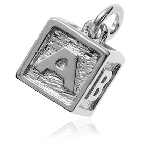 Sterling Silver Baby Block Charm