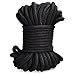 Moonight 20M 64-foot Japanese Bondage Cotton Rope 8mm Thick Braided Utility Rope Soft Rope - Black